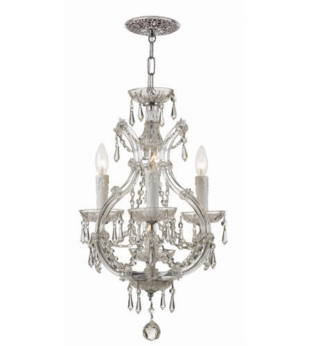 Crystorama Maria Theresa 4 Light Mini Chandelier in Polished Chrome 4473-CH-SSS