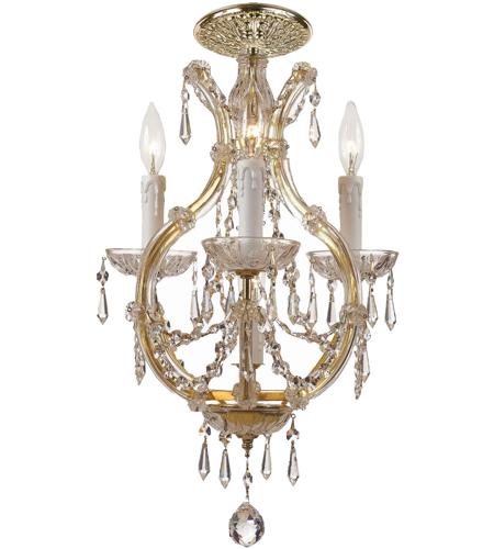 Crystorama 4473-GD-CL-SAQ_CEILING Maria Theresa 4 Light 12 inch Gold Flush Mount Ceiling Light in Swarovski Spectra (SAQ), Gold (GD)