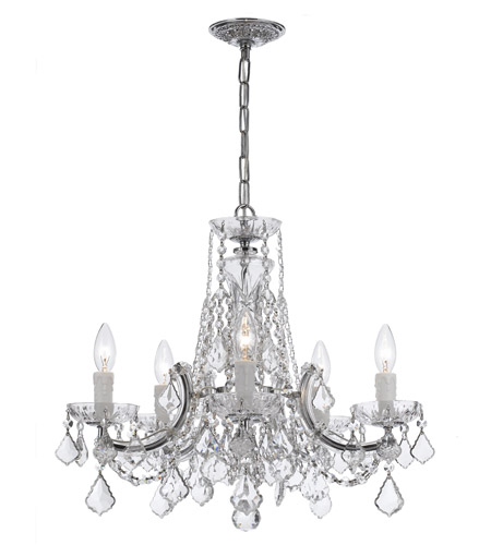 Crystorama 4476-CH-CL-S Maria Theresa 5 Light 20 inch Polished Chrome Mini Chandelier Ceiling Light in Polished Chrome (CH), Clear Swarovski Strass 4476-CH-CL-S_1_.jpg