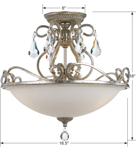 Crystorama 5010-OS-CL-MWP Ashton 3 Light 17 inch Olde Silver Flush Mount Ceiling Light in Hand Cut, Olde Silver (OS) 5010-OS-CL-MWP_3_.jpg
