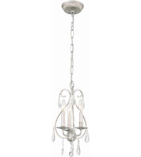 Crystorama 5013-OS-CL-MWP Ashton 3 Light 10 inch Olde Silver Mini Chandelier Ceiling Light in Hand Cut, Olde Silver (OS) photo