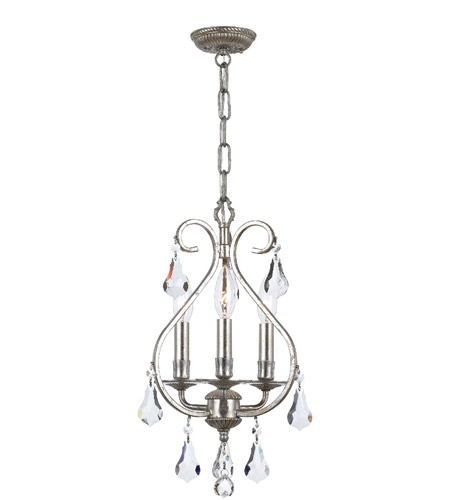 Crystorama 5013-OS-CL-MWP Ashton 3 Light 10 inch Olde Silver Mini Chandelier Ceiling Light in Hand Cut, Olde Silver (OS) 5013-OS-CL-MWP_1_.jpg
