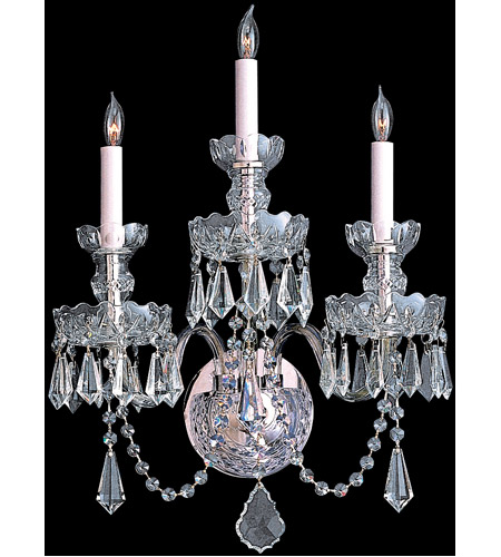 Traditional Crystal 3 Light Wall Sconces in Polished Chrome 5023 CH CL SAQ