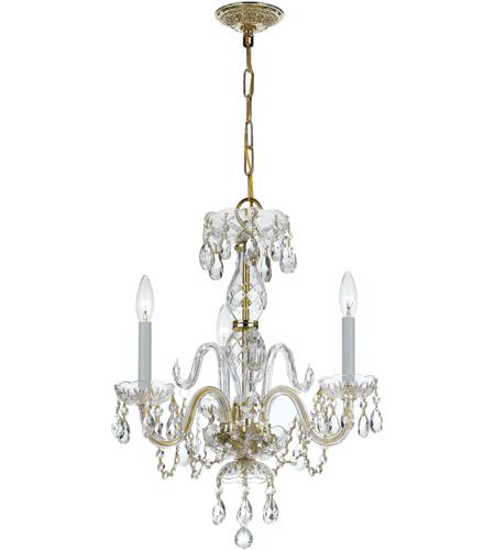 Crystorama 5044 Pb Cl Mwp Traditional, Mini Brass And Crystal Chandelier