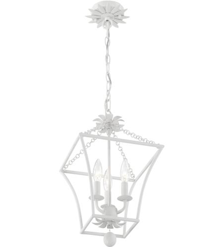 Crystorama 514-MT Broche 3 Light 11 inch Matte White Hanging Lantern Ceiling Light photo
