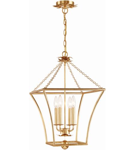 Crystorama 516-GA Broche 4 Light 16 inch Antique Gold Hanging Lantern Ceiling Light