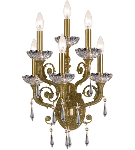 Regal 6 Light Wall Sconces in Aged Brass 5176 AG CL MWP