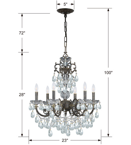 Crystorama 5196-EB-CL-MWP Legacy 6 Light 23 inch English Bronze Chandelier Ceiling Light in Clear Hand Cut 5196-EB-CL-MWP_1_.jpg
