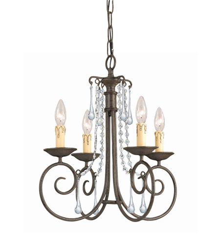 Soho 4 Light Mini Chandeliers in Dark Rust 5204 DR CL MWP