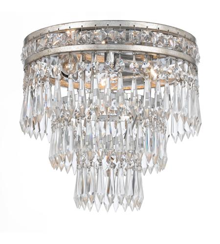 Crystorama 5260-OS-CL-MWP Mercer 3 Light 12 inch Olde Silver Flush Mount Ceiling Light in Olde Silver (OS)