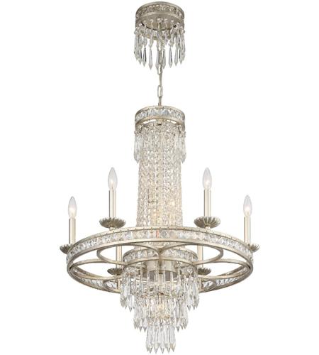 Crystorama 5266-OS-CL-MWP Mercer 10 Light 28 inch Olde Silver Chandelier Ceiling Light in Olde Silver (OS)