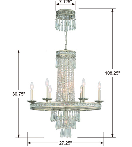 Crystorama 5266-OS-CL-MWP Mercer 10 Light 28 inch Olde Silver Chandelier Ceiling Light in Olde Silver (OS) 5266-OS-CL-MWP_4_.jpg