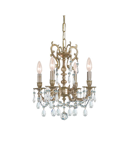 Crystorama Gramercy 4 Light Mini Chandelier in Aged Brass 5524-AG-CL-S