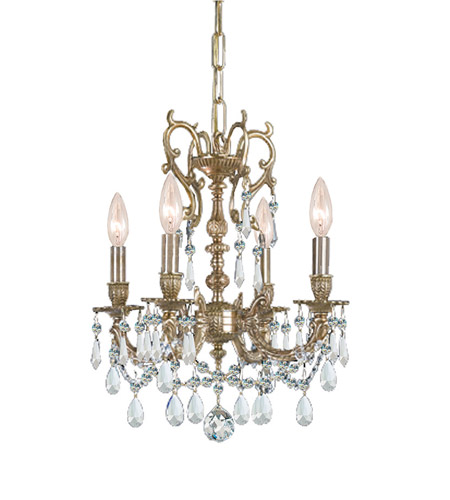 Crystorama Gramercy 5 Light Mini Chandelier in Aged Brass 5525-AG-CL-S