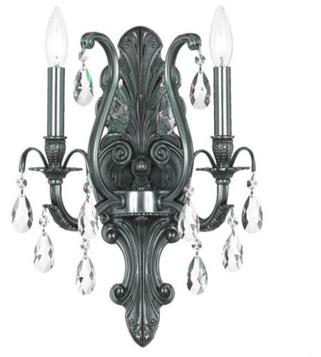 Crystorama 5563-PW-CL-S Dawson 2 Light 13 inch Pewter Wall Sconce Wall Light in Pewter (PW), Clear Swarovski Strass photo