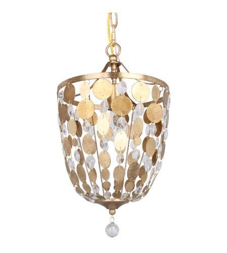 Crystorama 560 Ga Bella 1 Light 10 Inch Antique Gold Pendant