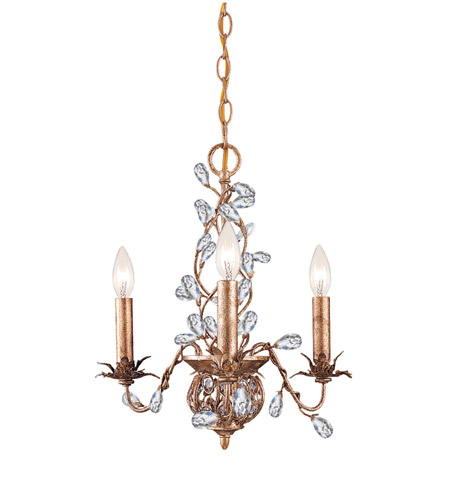 Crystorama Bethany 3 Light Chandelier in Etruscan Gold 5603-EG