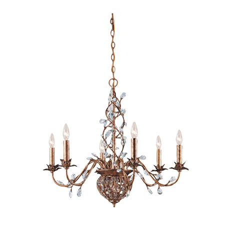 Crystorama Lighting Bethany 6 Light Chandelier in Etruscan Gold & Hand Polished 5606-EG photo