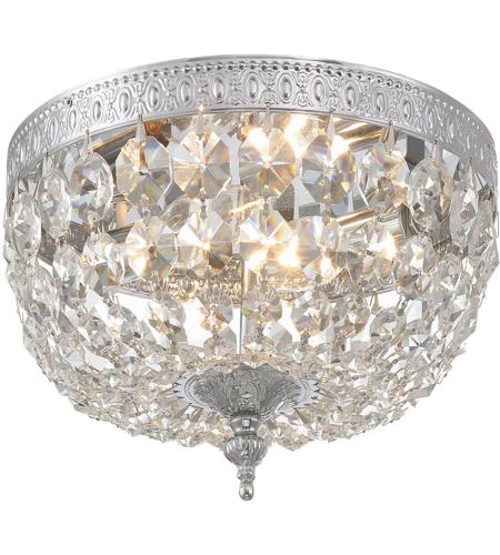 Crystorama 708-CH-CL-MWP Ceiling Mount 2 Light 8 inch Polished Chrome Flush Mount Ceiling Light in Polished Chrome (CH), Clear Hand Cut