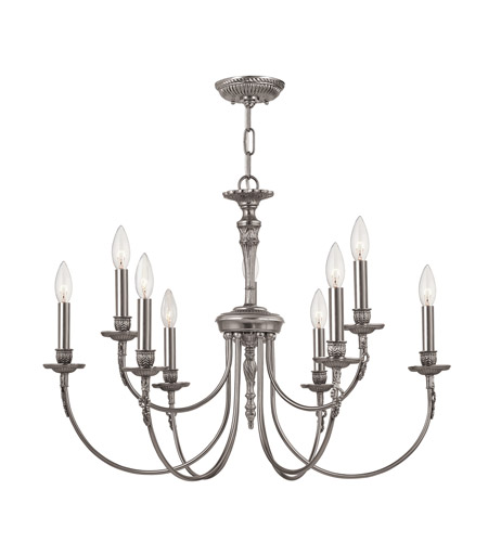 Crystorama Hadley 9 Light Chandelier in Pewter 7679-PW
