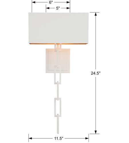 Crystorama 8682-MT-GA Alston 2 Light 12 inch Matte White/Antique Gold Wall Sconce Wall Light in Matte White and Antique Gold (MT-GA) 8682-MT-GA_3_.jpg
