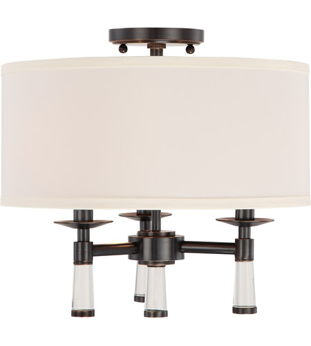 Baxter 3 Light 16 Inch Oil Rubbed Bronze Semi Flush Mount Ceiling Light In Oil Rubbed Bronze Or