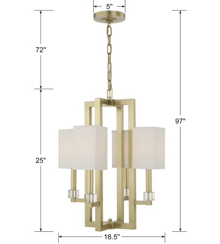 Crystorama 8884-AG Dixon 4 Light 19 inch Aged Brass Chandelier Ceiling Light in Aged Brass (AG) 8884-AG_5_.jpg