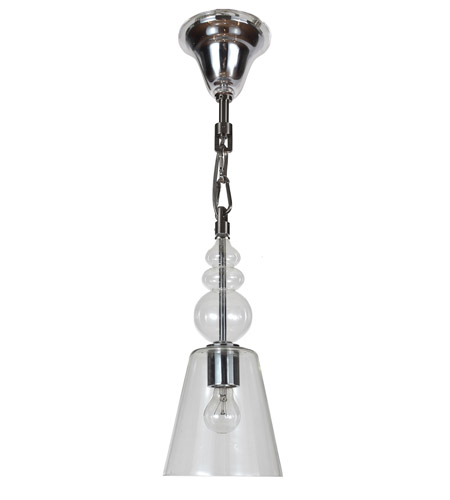Crystorama 9840-CH-CL Harper 1 Light 7 inch Polished Chrome Pendant Ceiling Light