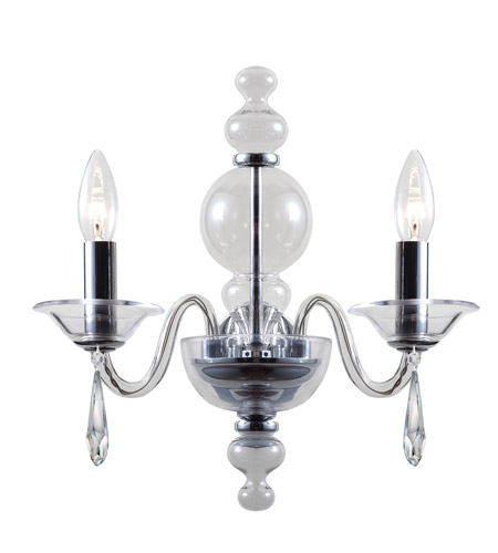 Crystorama 9842-CH-CL-S Harper 2 Light 12 inch Polished Chrome Wall Sconce Wall Light