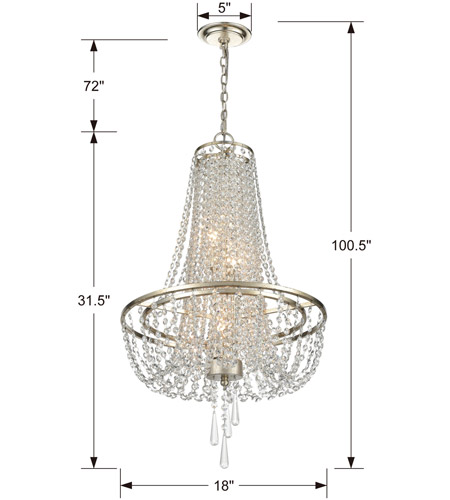 Crystorama ARC-1907-SA-CL-MWP Arcadia 4 Light 18 inch Antique Silver Chandelier Ceiling Light in Antique Silver (SA) ARC-1907-SA-CL-MWP_4_.jpg
