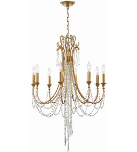 Crystorama ARC-1908-GA-CL-MWP Arcadia 8 Light 26 inch Antique Gold Chandelier Ceiling Light in Antique Gold (GA) photo