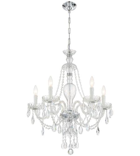 Crystorama CAN-A1305-CH-CL-MWP Candace 5 Light 25 inch Polished Chrome Chandelier Ceiling Light in Polished Chrome (CH), Clear Hand Cut