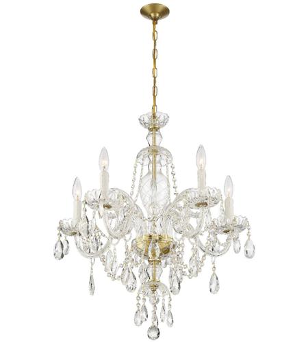 Crystorama CAN-A1306-PB-CL-MWP Candace 5 Light 25 inch Polished Brass Chandelier Ceiling Light in Polished Brass (PB), Clear Hand Cut