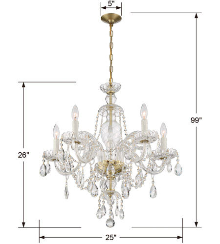 Crystorama CAN-A1306-PB-CL-MWP Candace 5 Light 25 inch Polished Brass Chandelier Ceiling Light in Polished Brass (PB), Clear Hand Cut CAN-A1306-PB-CL-MWP_4_.jpg