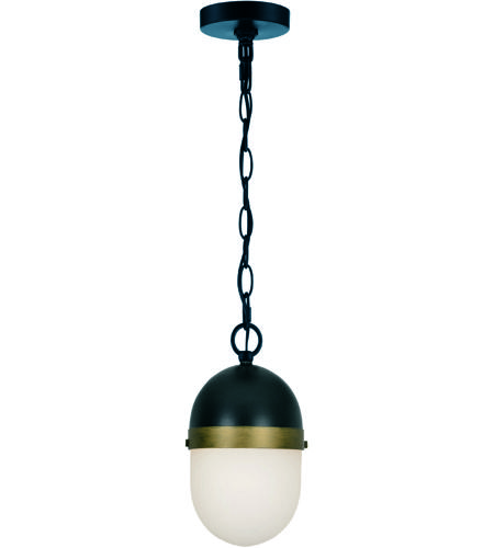 Capsule 3 Light 12 Inch Matte Black And Textured Gold Outdoor Pendant Brian Patrick Flynn