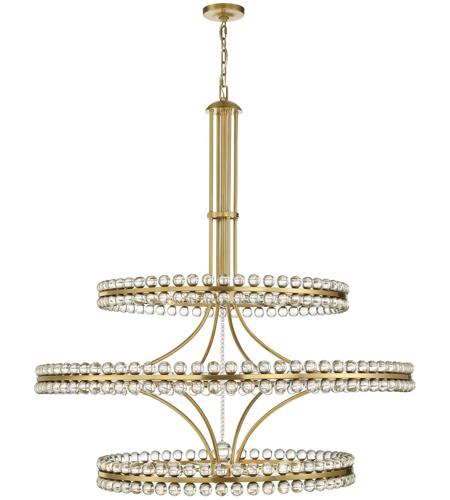 Crystorama CLO-8000-AG Clover 24 Light 48 inch Aged Brass Chandelier Ceiling Light in Aged Brass (AG)
