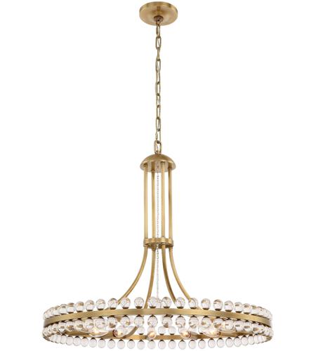 Crystorama CLO-8899-AG Clover 12 Light 29 inch Aged Brass Chandelier Ceiling Light in Aged Brass (AG)