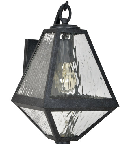 Crystorama GLA-9701-WT-BC Glacier 1 Light 13 inch Black Charcoal Outdoor Wall Mount in Water GLA-9701-WT-BC_1_.jpg