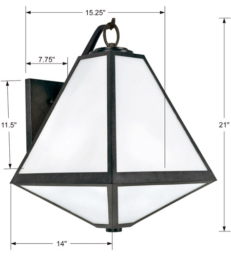 Crystorama GLA-9702-OP-BC Glacier 3 Light 21 inch Black Charcoal Outdoor Wall Mount in Opal Frosted GLA-9702-OP-BC_3_.jpg
