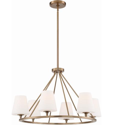 Crystorama KEE-A3006-VG Keenan 6 Light 31 inch Vibrant Gold Chandelier Ceiling Light in Vibrant Gold (VG)