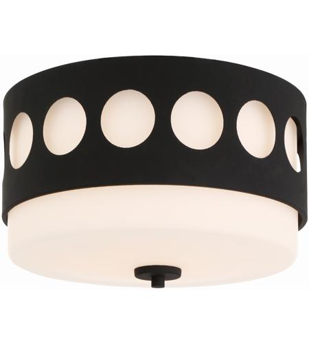 Crystorama KIR-B8100-BF Kirby 2 Light 13 inch Black Forged Flush Mount Ceiling Light in Black and Antique Gold