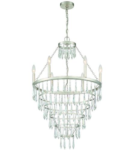 Crystorama LUC-A9066-SA Lucille 6 Light 24 inch Antique Silver Chandelier Ceiling Light