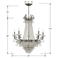 Crystorama 1486-HB-CL-S Majestic 11 Light 33 inch Historic Brass Chandelier Ceiling Light in Clear Swarovski Strass 1486-HB-CL-S_1_.jpg thumb
