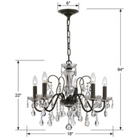 Crystorama 3025-EB-CL-MWP Butler 5 Light 23 inch English Bronze Chandelier Ceiling Light in English Bronze (EB), Clear Hand Cut alternative photo thumbnail