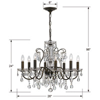 Crystorama 3028-EB-CL-MWP Butler 8 Light 26 inch English Bronze Chandelier Ceiling Light in English Bronze (EB), Clear Hand Cut alternative photo thumbnail