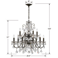 Crystorama 3029-EB-CL-MWP Butler 12 Light 29 inch English Bronze Chandelier Ceiling Light in English Bronze (EB), Clear Hand Cut 3029-EB-CL-MWP_4_.jpg thumb