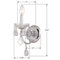 Crystorama 3221-CH-CL-S Imperial 1 Light 5 inch Polished Chrome Wall Sconce Wall Light in Clear Swarovski Strass 3221-CH-CL-S_1_.jpg thumb