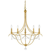 Crystorama 425-GA Metro 5 Light 28 inch Antique Gold Chandelier Ceiling Light in Aged Brass (AG) alternative photo thumbnail