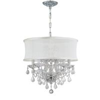 Crystorama 4415-CH-SMW-CLM Brentwood 6 Light 20 inch Polished Chrome Mini Chandelier Ceiling Light in Polished Chrome (CH), Smooth White (SMW), Clear Hand Cut thumb