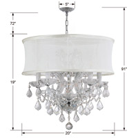 Crystorama 4415-CH-SMW-CLM Brentwood 6 Light 20 inch Polished Chrome Mini Chandelier Ceiling Light in Polished Chrome (CH), Smooth White (SMW), Clear Hand Cut 4415-CH-SMW-CLM_1_.jpg thumb